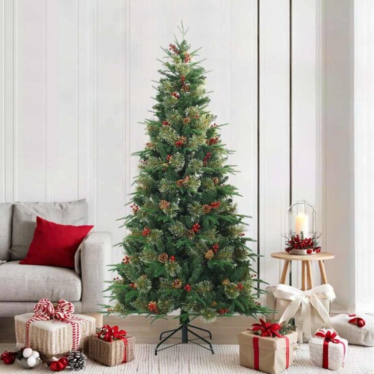  Kunstig sammensatt juletre grønn 210 cm PVC PE og stål