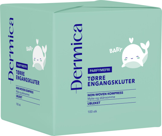 Dermica Baby tørre engangskluter 100 stk Dermica Baby tørre engangskluter 100 stk