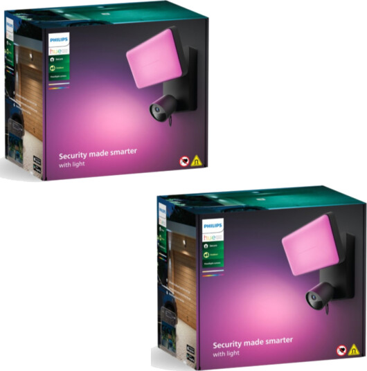 Philips Hue Secure Overvåkningskamera med Flomlys - Utendørs, Værbestandig, 1920x1080, Trådløs