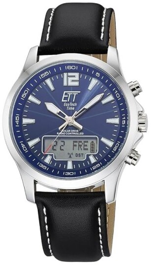 ETT Eco Tech Time Herreklokke EGA 11714 31L Blå/Lær Ø45 mm
