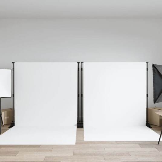 vidaXL Bakgrunnsstativer 2 stk svart 254x243 cm stål vidaXL Bakgrunnsstativer 2 stk svart 254x243 cm stål