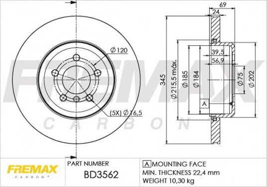 Bremseskive FREMAX BD-3562