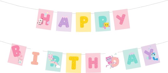 Partydeco Girlander Happy Birthday Gabbys Dukkehus GRL129