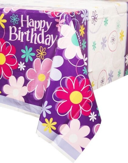 Blomstrende Plastduk 213x137 cm Birthday Blossoms