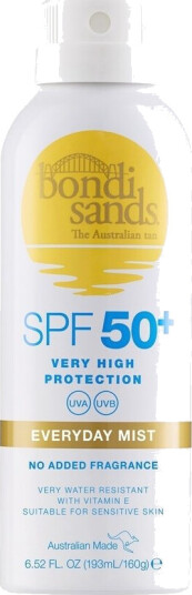 Bondi Sands SPF50+ Everyday Aerosol Mist Spray 160g Vannavstøtende Solkrem for Kropp