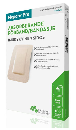 Mepore Dusjtett bandasje 9x15cm 5stk Mepore Dusjtett bandasje 9x15cm 5stk