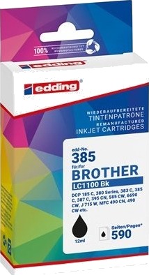 Edding EDD 385 svart blekkpatron 12 ml 590 sider
