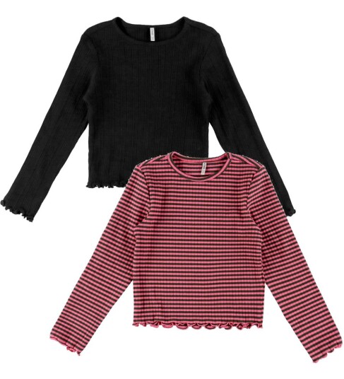 Kids Only Gensere beskåret 2 pack KogDixi Rosa Lemonade/ Kids Only 9 10 år 134 140 Genser Grønn Svart