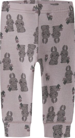 Name It Leggings - Ull - NbfWillow - Violet Ice/Kaniner - Name It - 50 - Leggings - Ull - Rosa