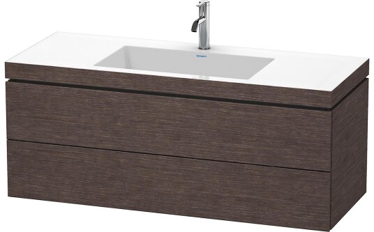Duravit L-Cube Servantskap m/2 skuffer 1200x500x480 mm Børstet Mørk Eik