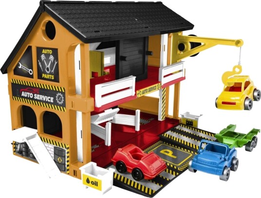 Wader Play House Bilverksted Lekesett Inkl 3 Biler 3+ År