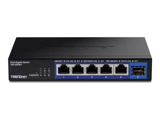 Trendnet Teg-S5061 - Version V1.0R - Switch - Ikke-Styrt - 5 X 1/2.5G X 1 Gigabit / 10 Gigabit Sfp+ - Veggmonterbar - Taa-Samsvar