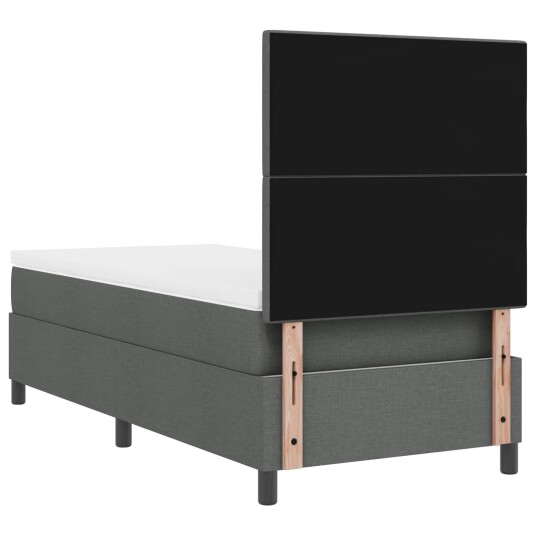 Box Spring Seng med Madrass & LED Mørkegrå 90x200 cm Stoff 3342838
