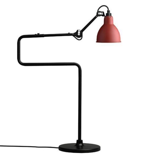 Lampe Gras N317 Bordlampe Matt Sort & Matt Rød