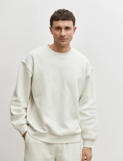 Enkel Studio O Neck Sweat Oversize Cream XXL
