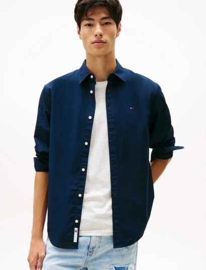 Tommy Jeans Tjm Reg Poplin Shirt - Navy - M