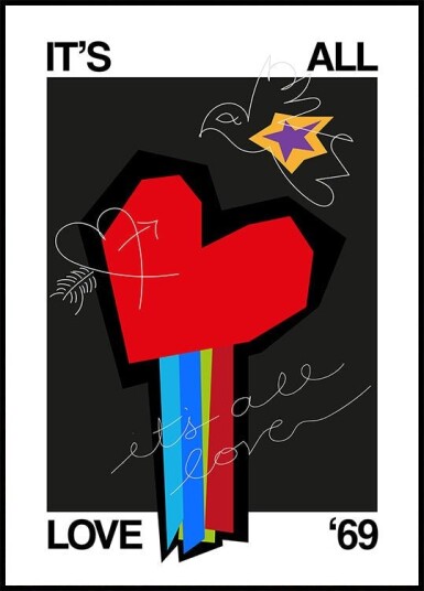 It's All Love Heart Grey Plakat Plakat / 30x40cm It's All Love Heart Grey Plakat Plakat / 30x40cm