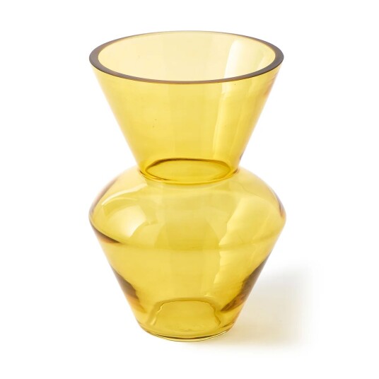 POLSPOTTEN Fat neck vase S 35 cm Gul