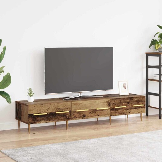 TV skap med skuff Gamle tre 150 x 36 x 30 cm Konstruert tre TV skap med skuff Gamle tre 150 x 36 x 30 cm Konstruert tre