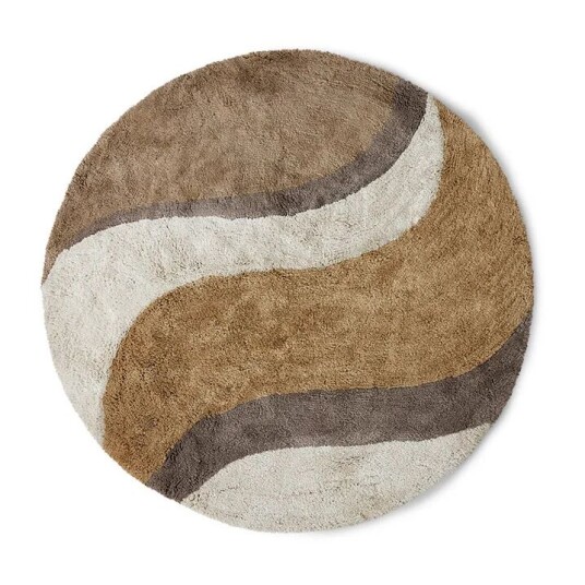 HK Living Natural waves baderomsteppe Ø 120 cm Natural multicolours HK Living Natural waves baderomsteppe Ø 120 cm Natural multicolours