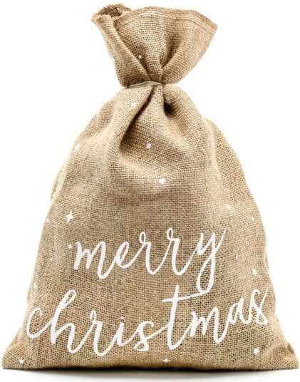 Merry Christmas Brun Strie Julesekk 30x42 cm Merry Christmas Brun Strie Julesekk 30x42 cm