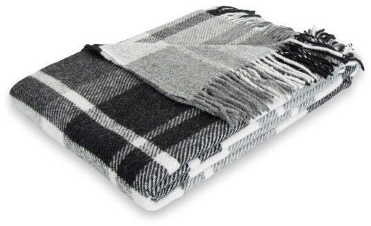 ByBorg Ullpledd - Mykt ullteppe - Check grey - 130x200 cm - By Borg ByBorg Ullpledd - Mykt ullteppe - Check grey - 130x200 cm - By Borg