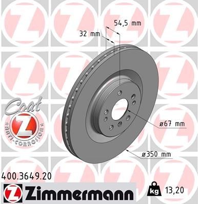 Bremseskive ZIMMERMANN 400.3649.20