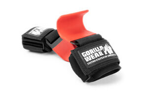 Weight Lifting Hooks, black/red, Gorilla Wear