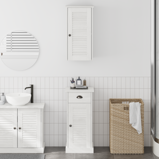 Baderomsinnredningssett 2 pcs Brun og hvit 37 x 34 x 80 cm Baderomsinnredningssett 2 pcs Brun og hvit 37 x 34 x 80 cm