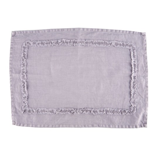 Spisebrikke Adele 35x50 lys lilla m/ruflekant 100% lin Spisebrikke Adele 35x50 lys lilla m/ruflekant 100% lin