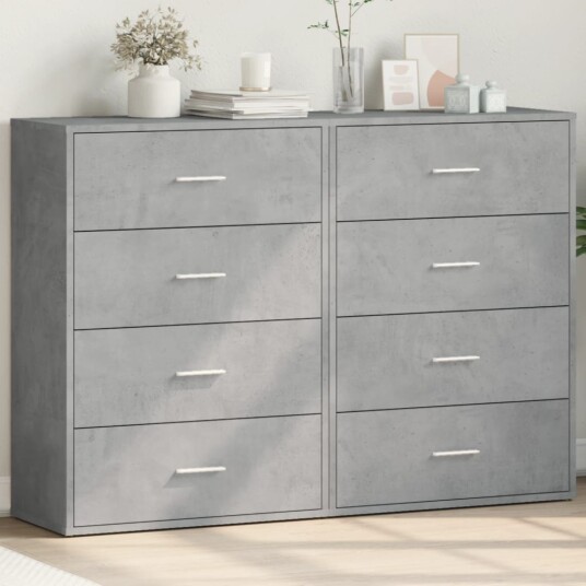 Skjenker 2 stk betonggrå 60x31x84 cm konstruert tre 8721102594663