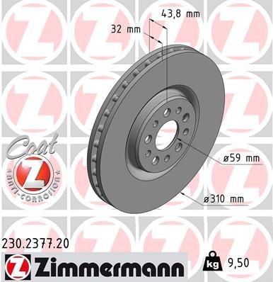 Bremseskive ZIMMERMANN 230.2377.20 Bremseskive ZIMMERMANN 230.2377.20