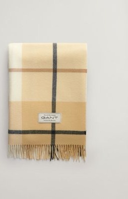 Gant Ekstra fin merinoull pledd 130x180cm BURNT WHEAT 130X180 Gant Ekstra fin merinoull pledd 130x180cm BURNT WHEAT 130X180