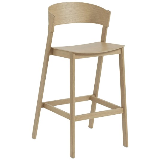 Muuto Cover Barstol med Ryggstøtte 75 cm Eik