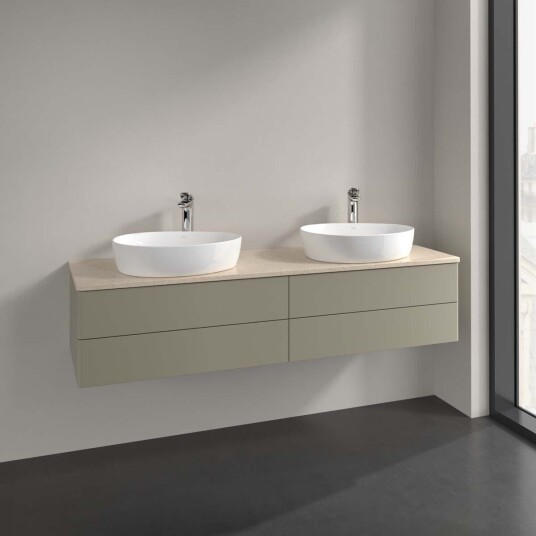 Villeroy & Boch Antao Servantskap med 4 skuffer 160x50x36 cm m/lys Steingrå/Crème Villeroy & Boch Antao Servantskap med 4 skuffer 160x50x36 cm m/lys Steingrå/Crème