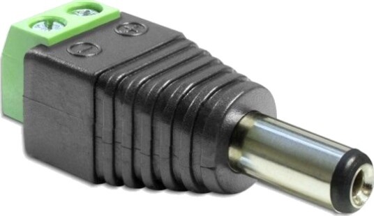 Delock 2-pins DC-terminalblokk 5,5x2,1 mm Hankjønn