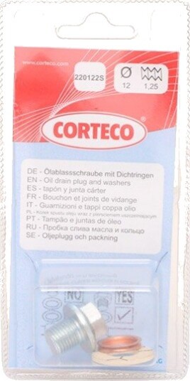 Påfyllingsplugg bunnpanne CORTECO 220122S