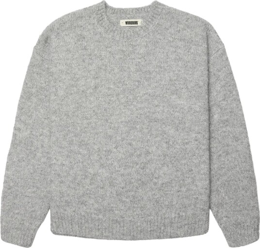 Woodbird Wbkurt Mohairy Crew Grey XXL