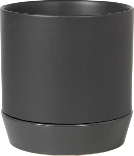 Broste Copenhagen Denise krukke med fat Ø 21 cm Charcoal grey