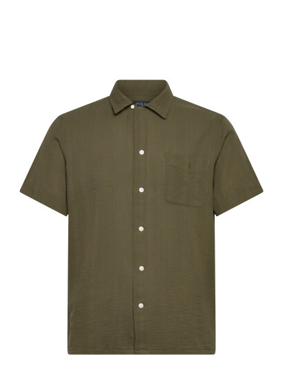 Polo Ralph Lauren Classic Fit Basket Weave Camp Shirt Khaki green XL