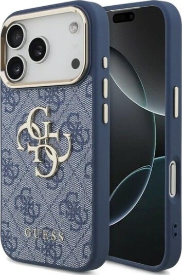 GUESS 4G Big 4G Classic Logo Case for iPhone 18 Pro / 17 Pro - Blue and Gold