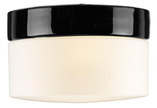 Ifö Opus 200/135 tak/vegg E27 IP44 - Svart/Opal glass Ifö Opus 200/135 tak/vegg E27 IP44 - Svart/Opal glass