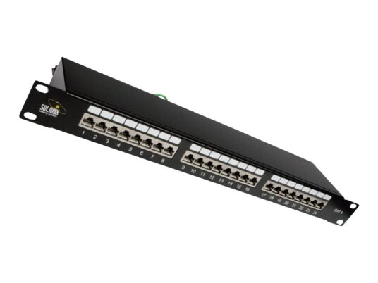 Solarix Patchpanel Med Kabelstyring Cat 6 Stp Rj-45 X 24 Svart 1U