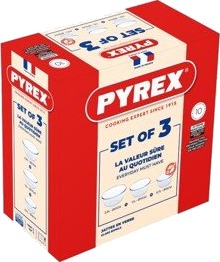 Pyrex Glasskålsett Iconics 3 deler 1 set Transparent