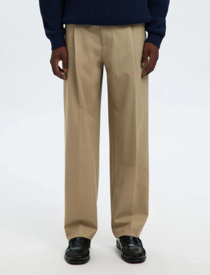 Selected Slh220 Loose Finn Flex Pants Noos Beige XL