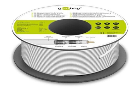 Pro 120 dB coaxial antenna cable 4x shielded CCS wh