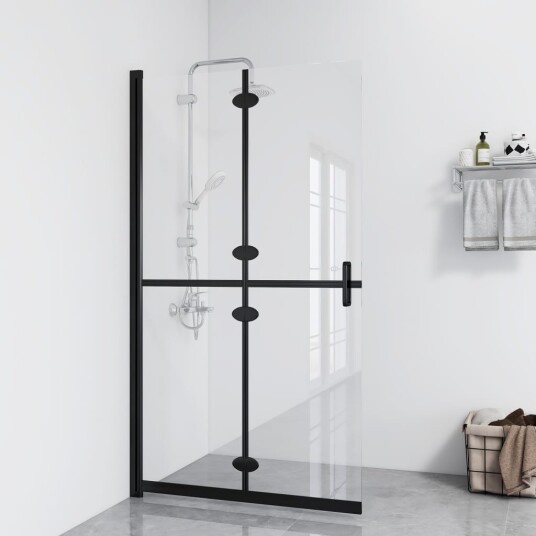vidaXL Sammenleggbar dusjvegg med gjennomsiktig ESG-glass 80x190 cm vidaXL Sammenleggbar dusjvegg med gjennomsiktig ESG-glass 80x190 cm