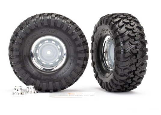 Traxxas 8166 Tire & Wheel Canyon Tr./Chro. 1.9"+Center Caps for Traxxas 8166 Tire & Wheel Canyon Tr./Chro. 1.9"+Center Caps for