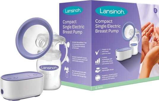 Lansinoh Single Elektrisk Brystpumpe Hvit/Lilla