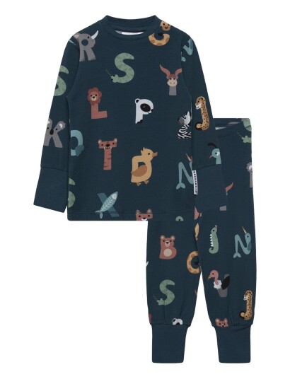 Geggamoja Bamboo Two Piece Pyjamas   Navy   86/92